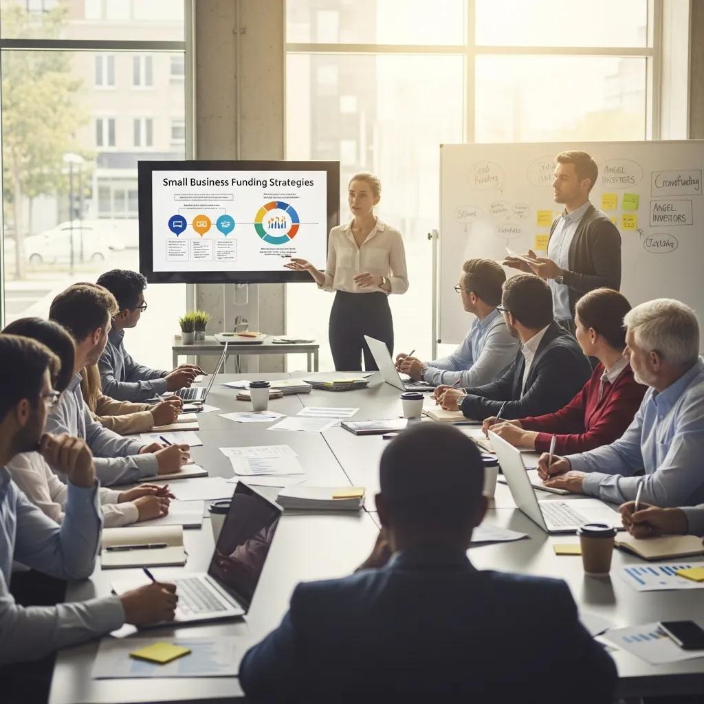 Entrepreneurs participating in a workshop focused on business funding support services