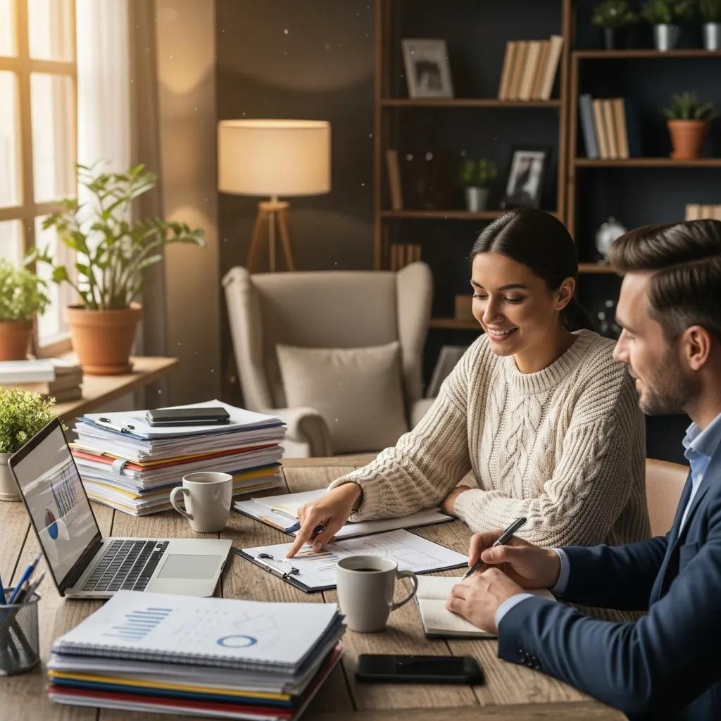 Small business owner consulting with a financial advisor about commercial lending options