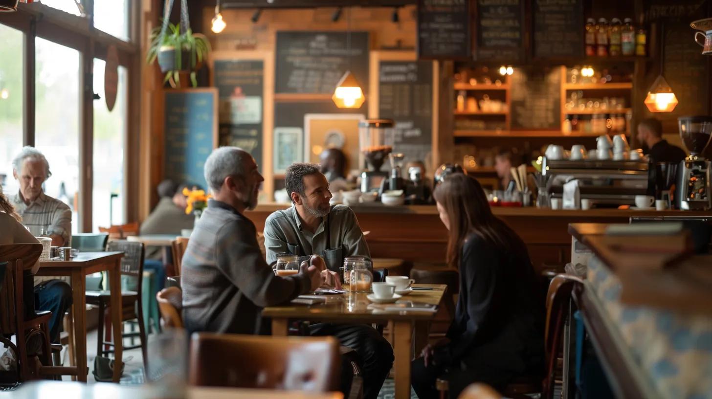 Cozy restaurant interior in Murfreesboro with restaurant owners discussing financing options
