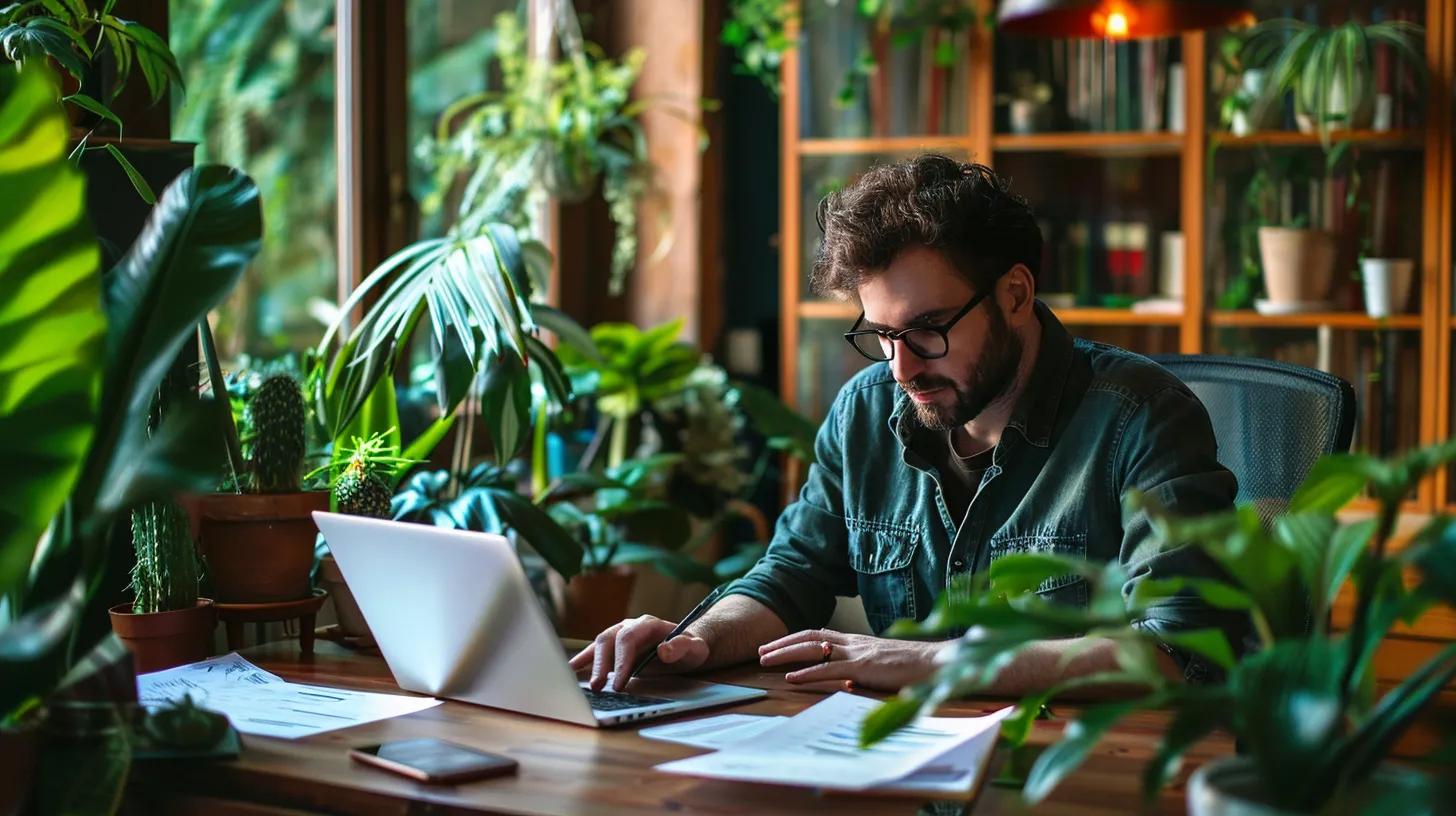 Small business owner reviewing financing options in a cozy office setting